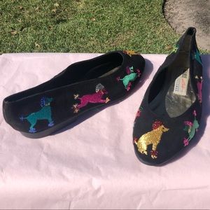 RARE 80’s VINTAGE Beverly Feldman Dog Sequin Flats